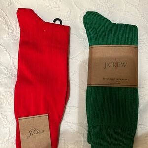 J Crew ladies socks one size. Green is classic crew sock red is a dress sock.